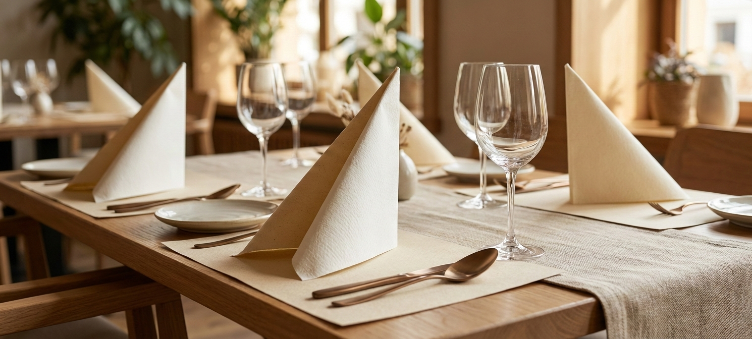 Elegante servetten in restaurant setting